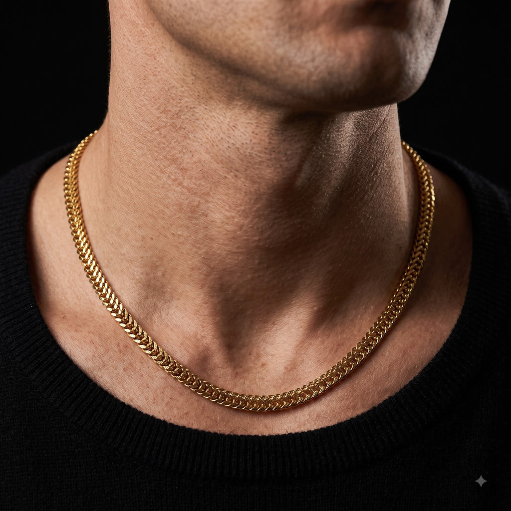 Double Cuban Link Chain 22K looks real gold plated, Length 21.6 inch | Width 6 mm | Weight 21 Gram