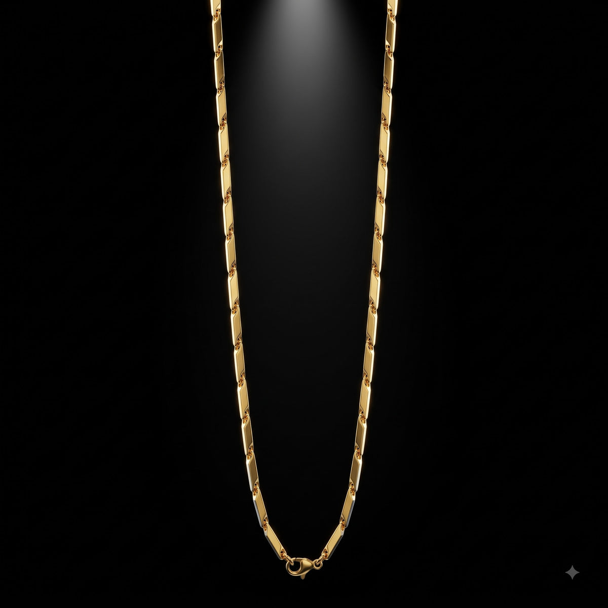 Bar Link Chain for Men | Elegant Rectangular Link Necklace