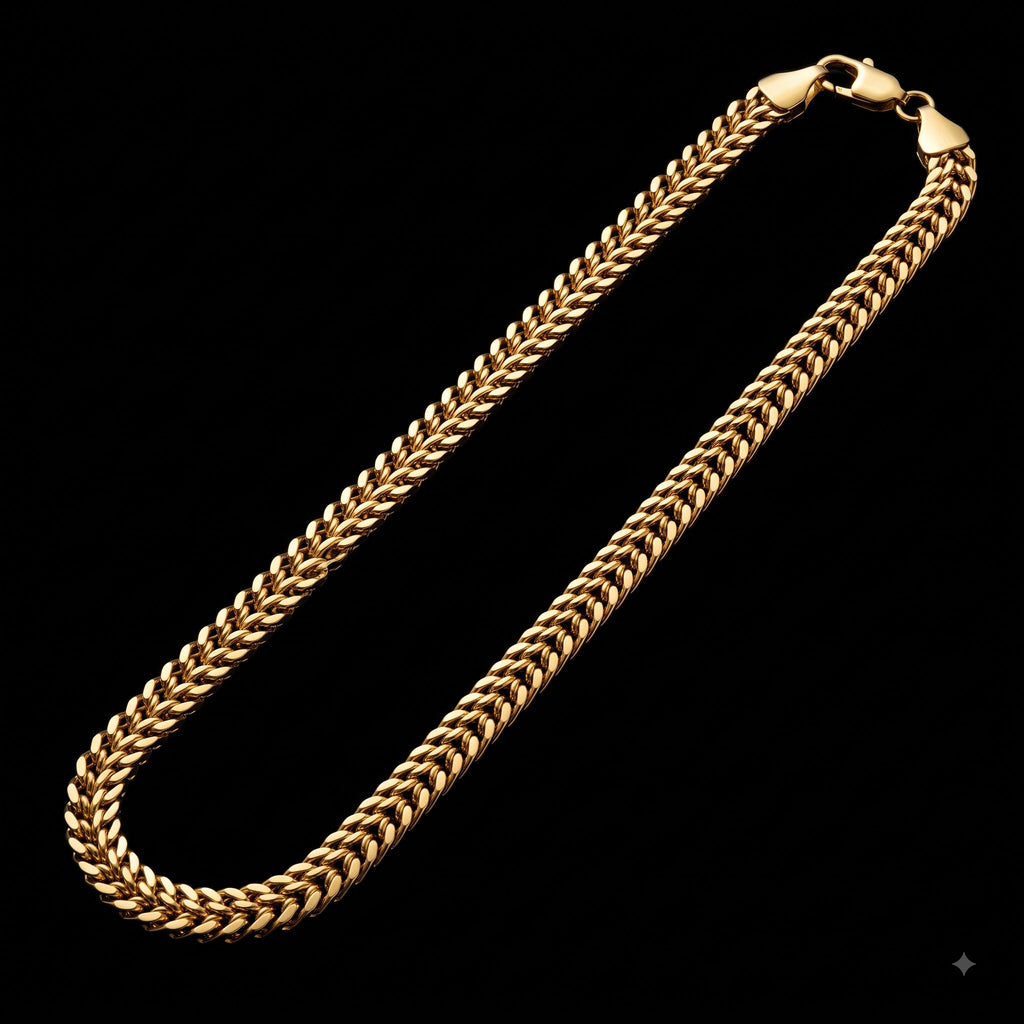 Double Cuban Link Chain 22K looks real gold plated, Length 21.6 inch | Width 6 mm | Weight 21 Gram