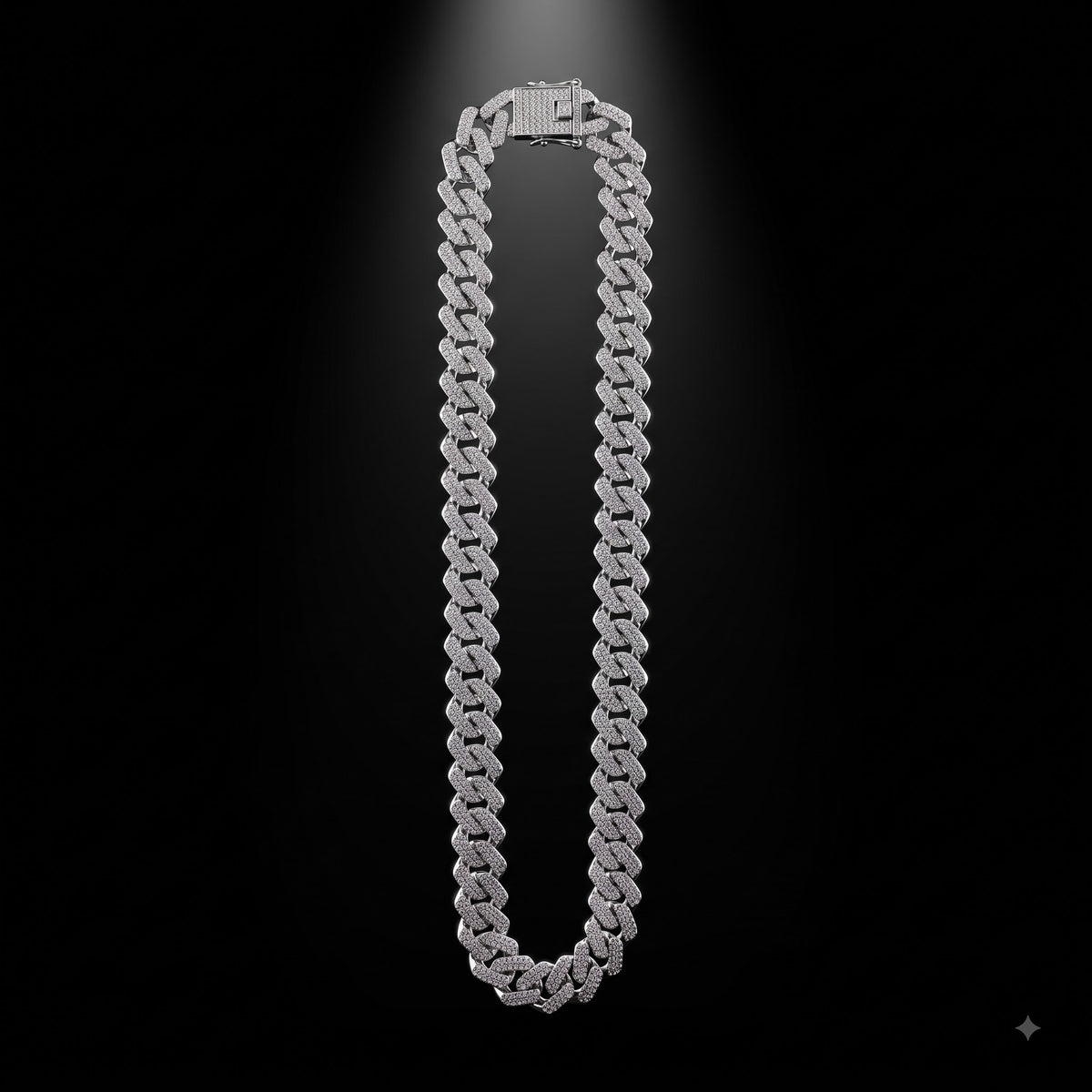 Iced Stone-Studded  Cuban Link Chain for Men | Length 19.6 Inch | Width 13 mm | Weight 73 Gram