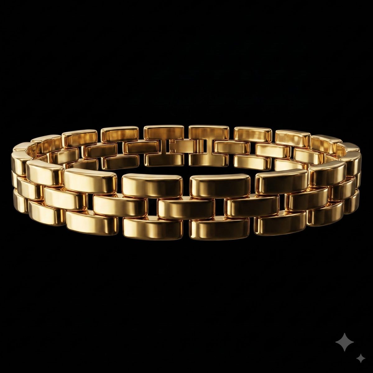Triple-Layer Link Bracelet  | Length 8 inch | Width 12 mm | Weight 45 gram