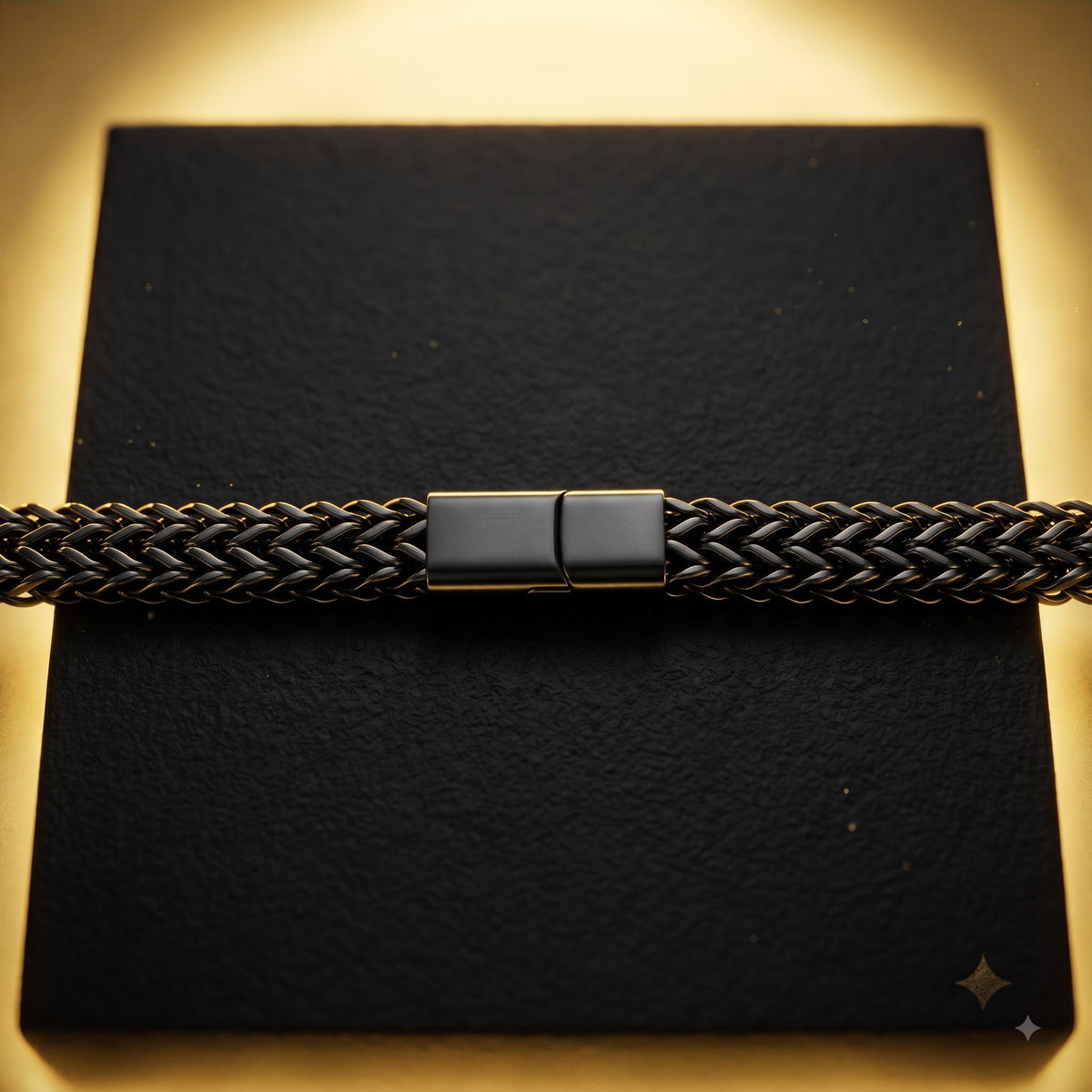 Dual Link Gold Plated Bracelet with Magnetic Lock  | Length: 8.5 Inch | Width 7 mm | Weight 25 Gram