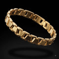 Geometric Textured Link Bracelet | Length 8.3 inch | Width 12 mm