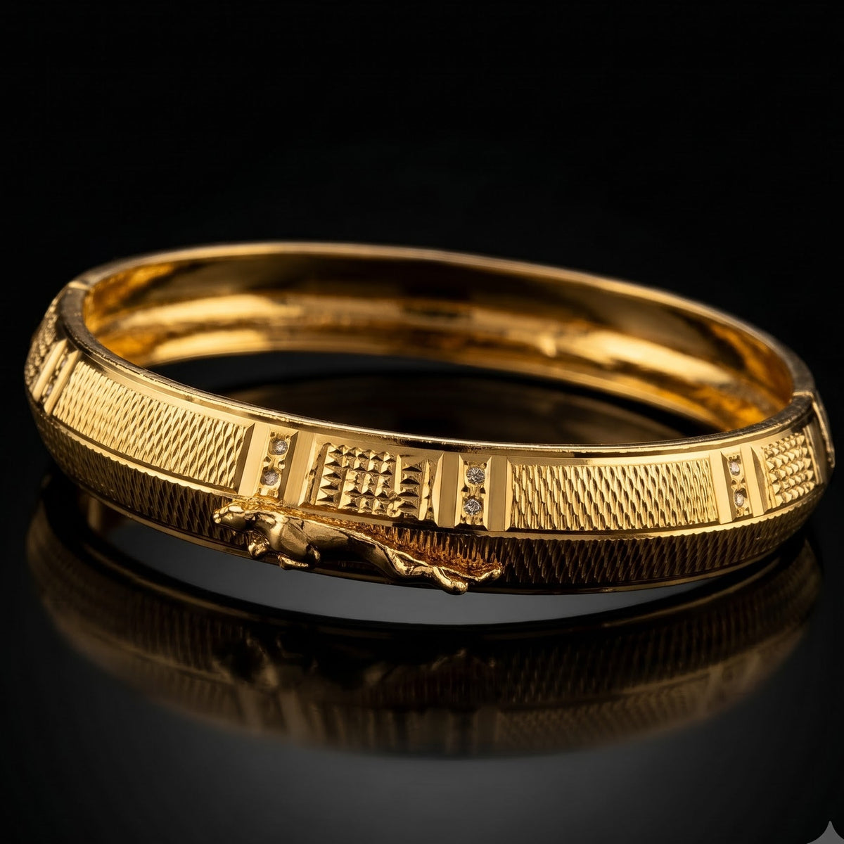 Jaguar gold kada | IGB Coating on a Brass base looks 24k Gold