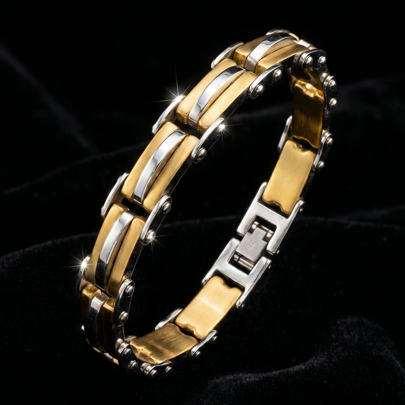 Premium Two-Tone Stainless Steel Bracelet for Men,  Length 8.5 inch | Width 12 mm