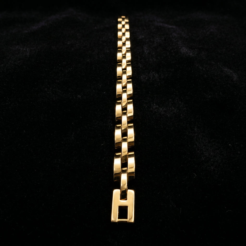 Royal Gold Link Bracelet for Men, Length 7.5 inch | Width 7mm