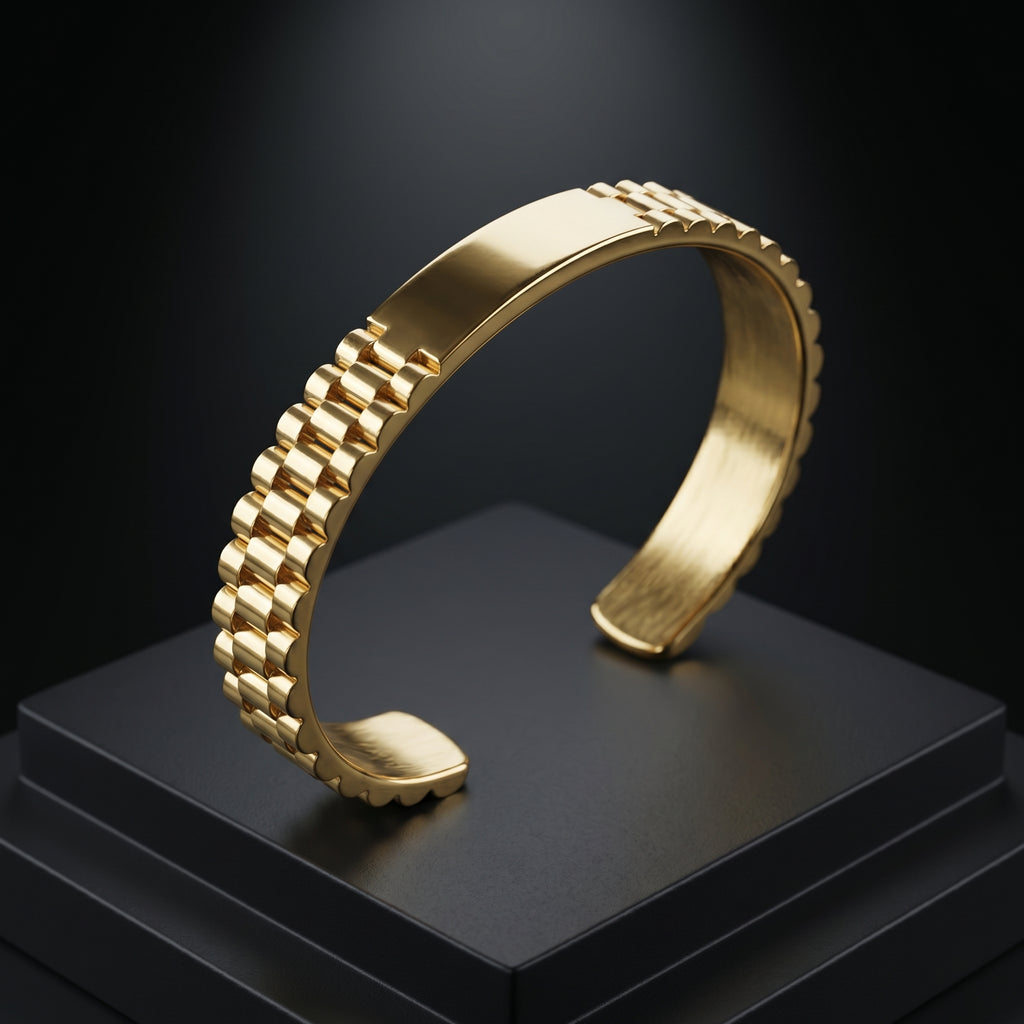 Stainless Steel Kada Open Cuff Bracelet for Men | Adjustable upto 8cm in diameter