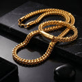 Premium gold cuban link chain and bracelet Combo