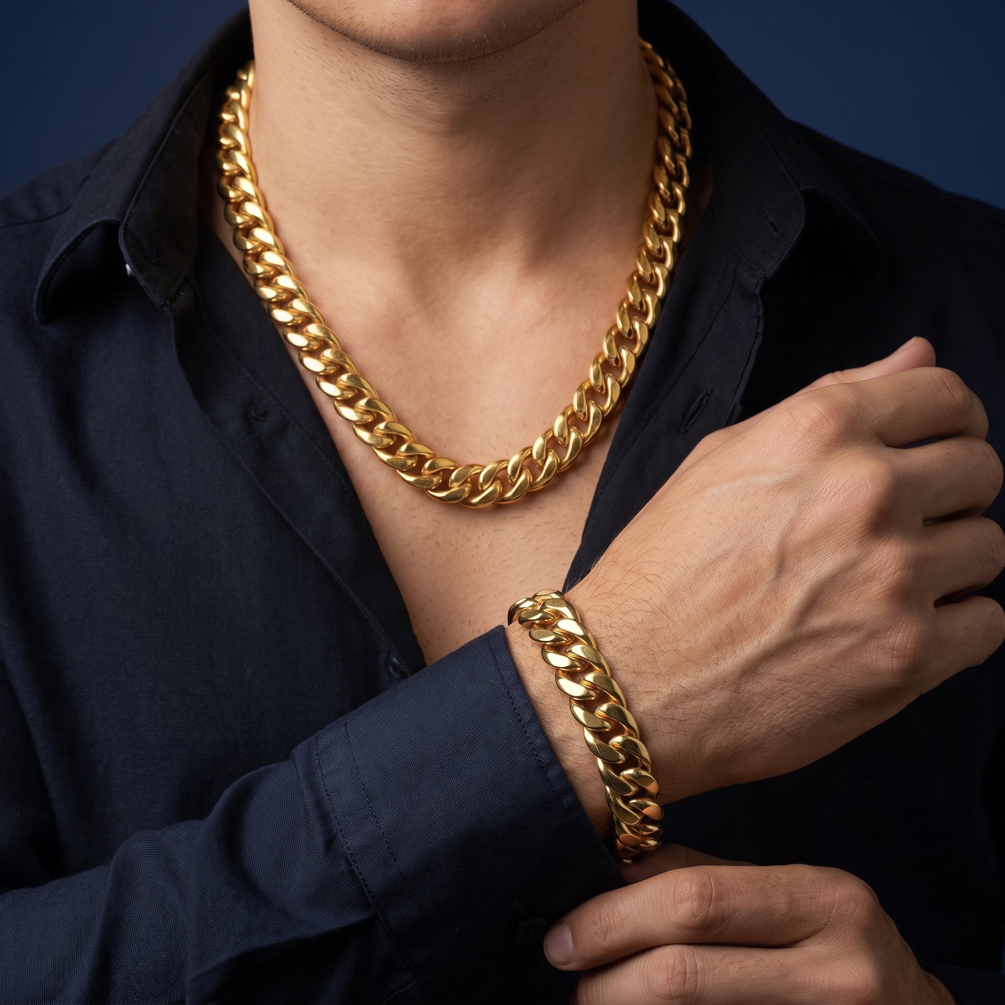 Cuban chain and bracelet Combo