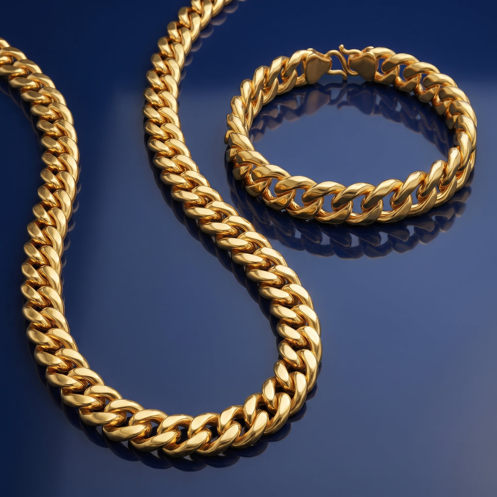 Cuban chain and bracelet Combo