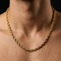 AUREV MEN Royal Rope Chain Necklace for Men, 22 Inch and width 4 mm