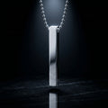 Men’s Silver Bar Pendant Necklace | Minimalist Rectangular Design | Stainless Steel Chain | Premium Polished Finish | Daily Wear Fashion Jewelry