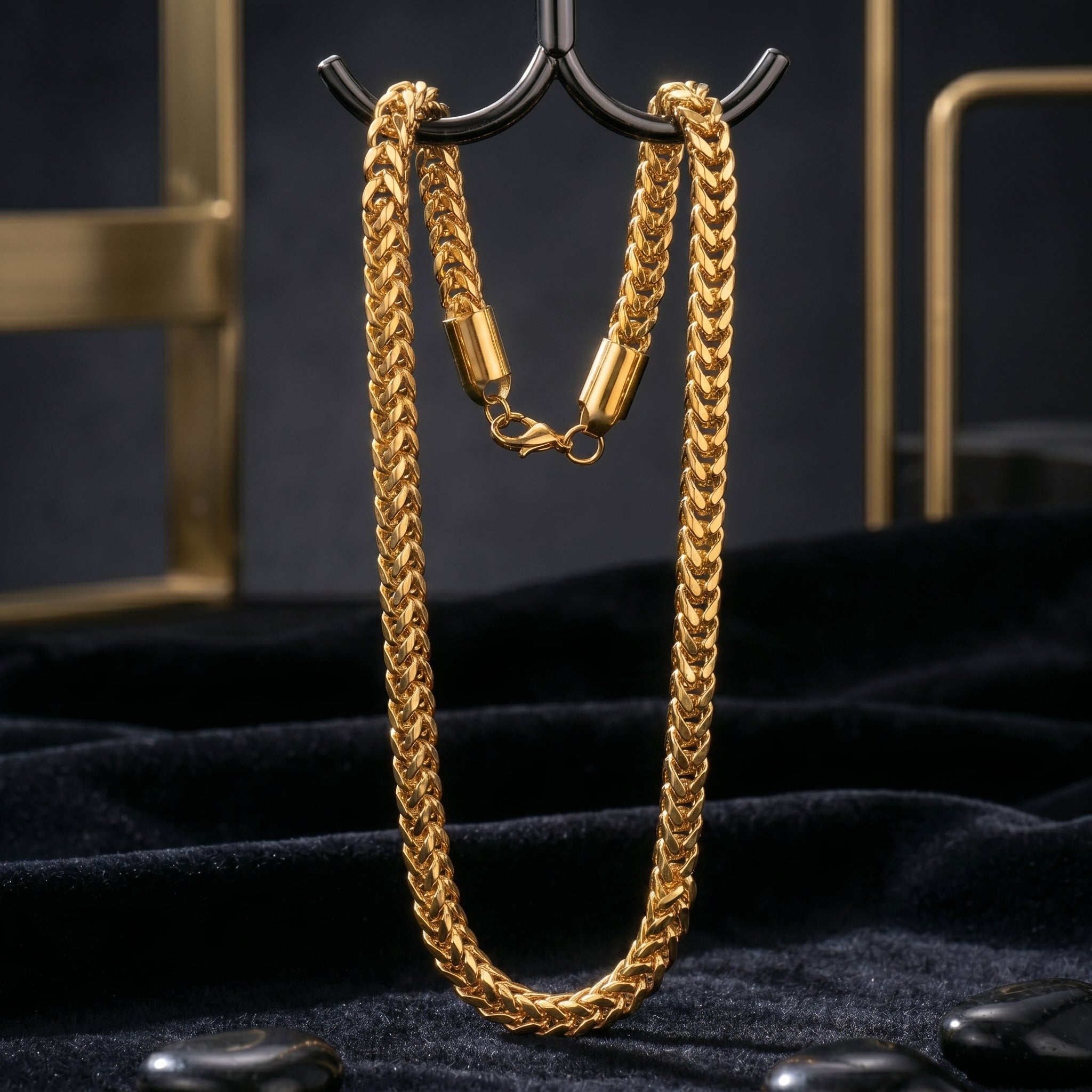 Aurev MEN Premium Gold Cuban Link Chain for Men – Length 22 inch | Width 6 mm