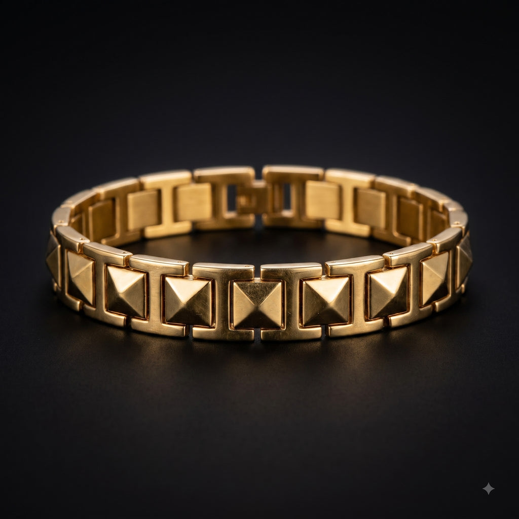 Geometric Link Bracelet for Men | Length 8.3 inch | Width 12 mm