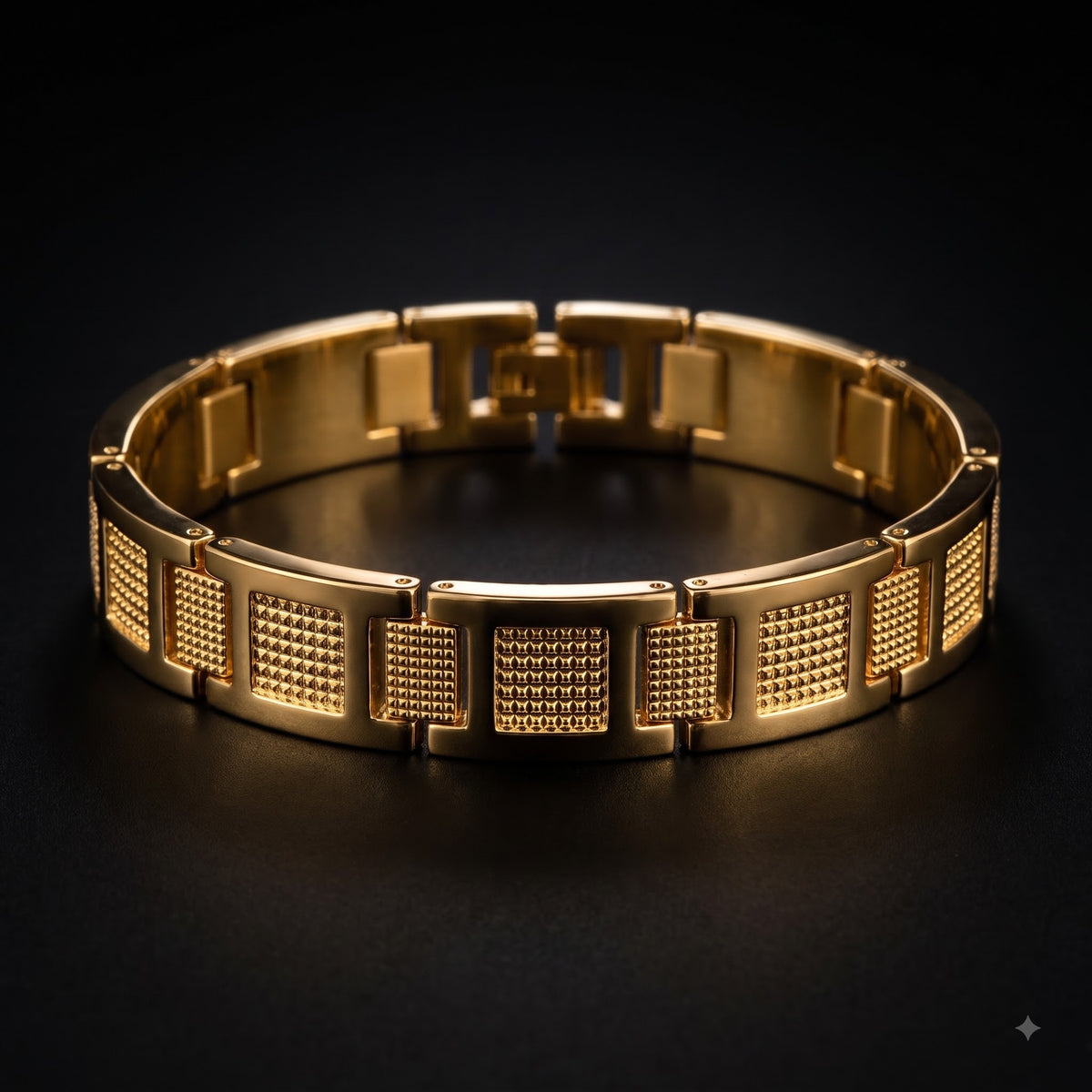 Textured Link Bracelet for Men | Length 8.3 inch | Width 12 mm