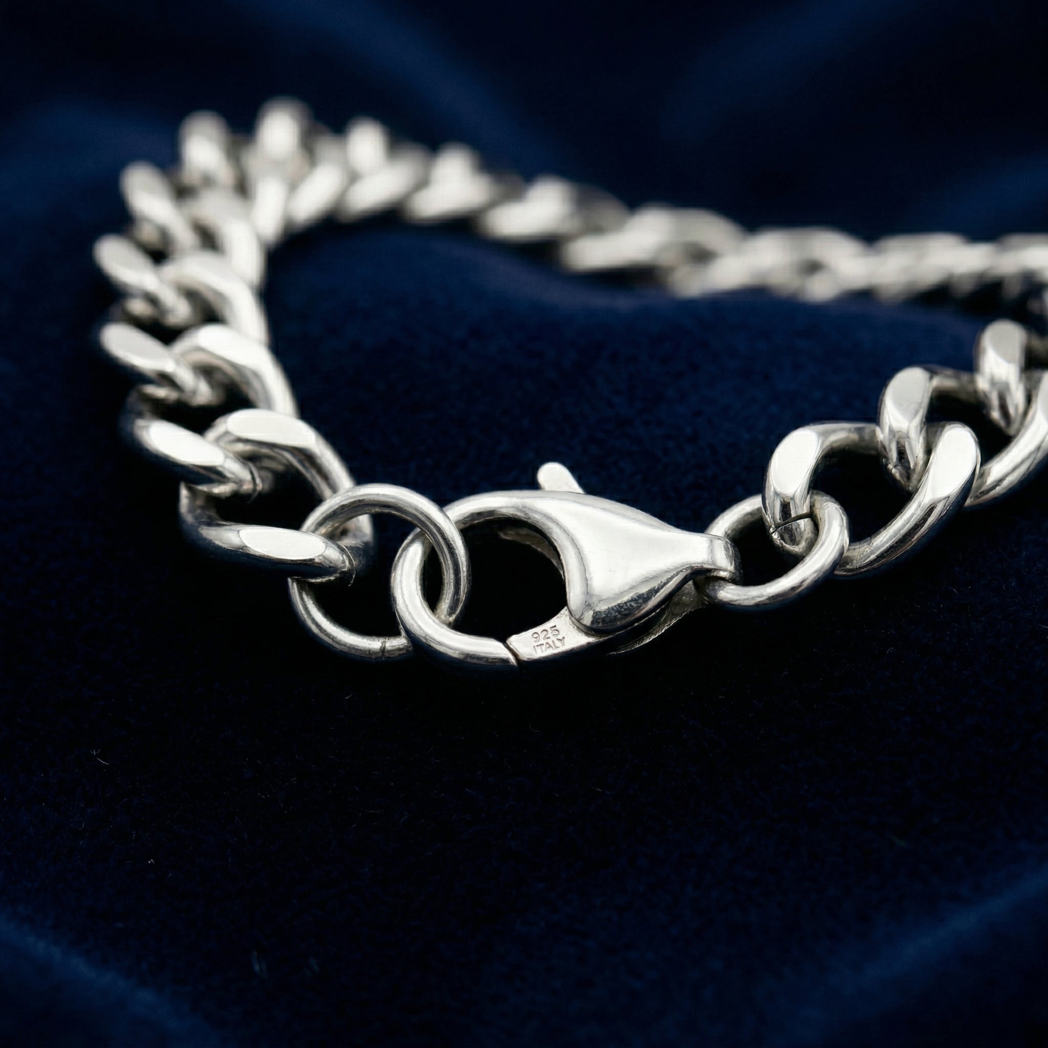 Aurev MEN Silver Stainless Steel Chain Bracelet for Men | 9mm Width | 8.5 Inch Length